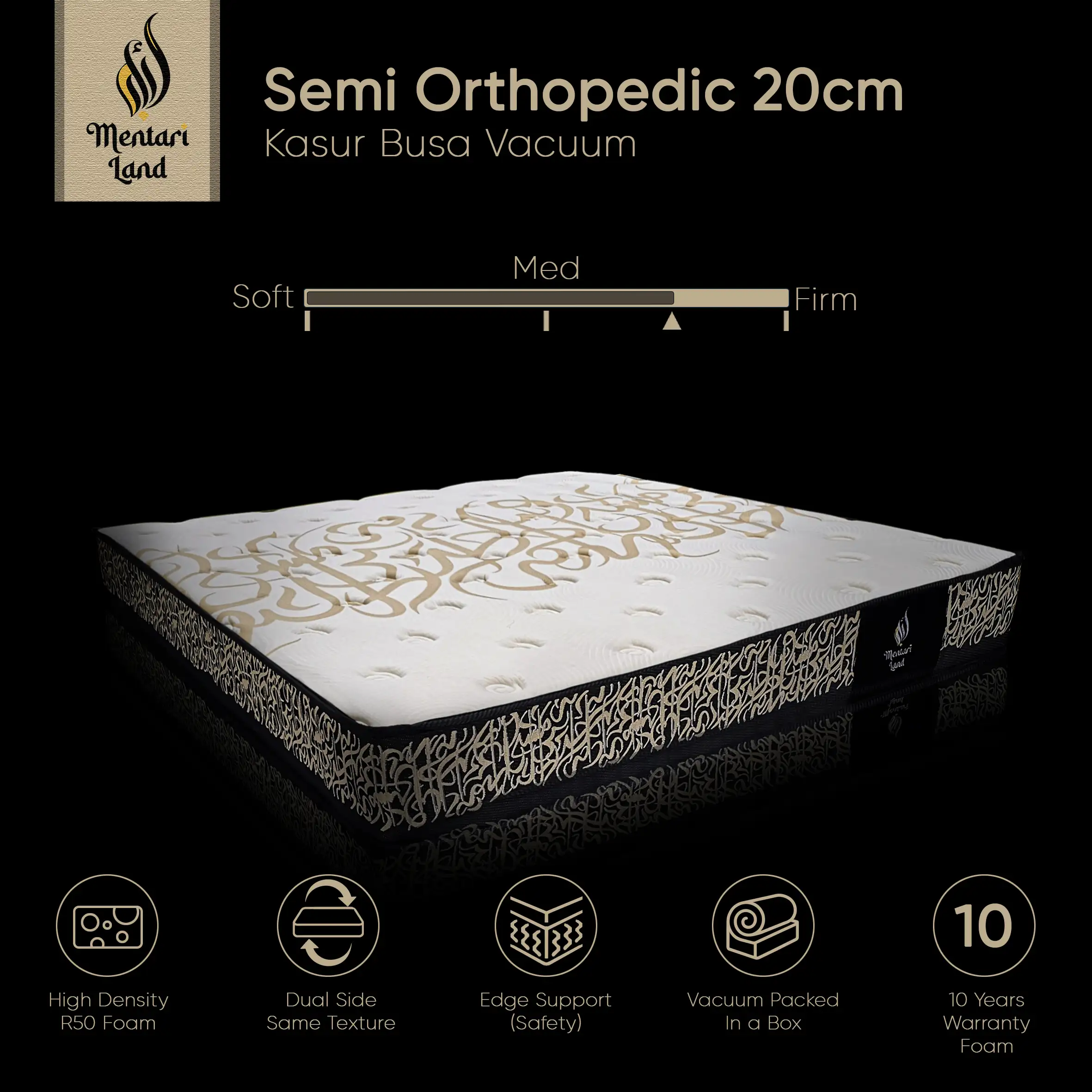 Mentariland Kasur Busa 13 & 18cm - Foam Density 50 Medium Firm Semi Orthopedic